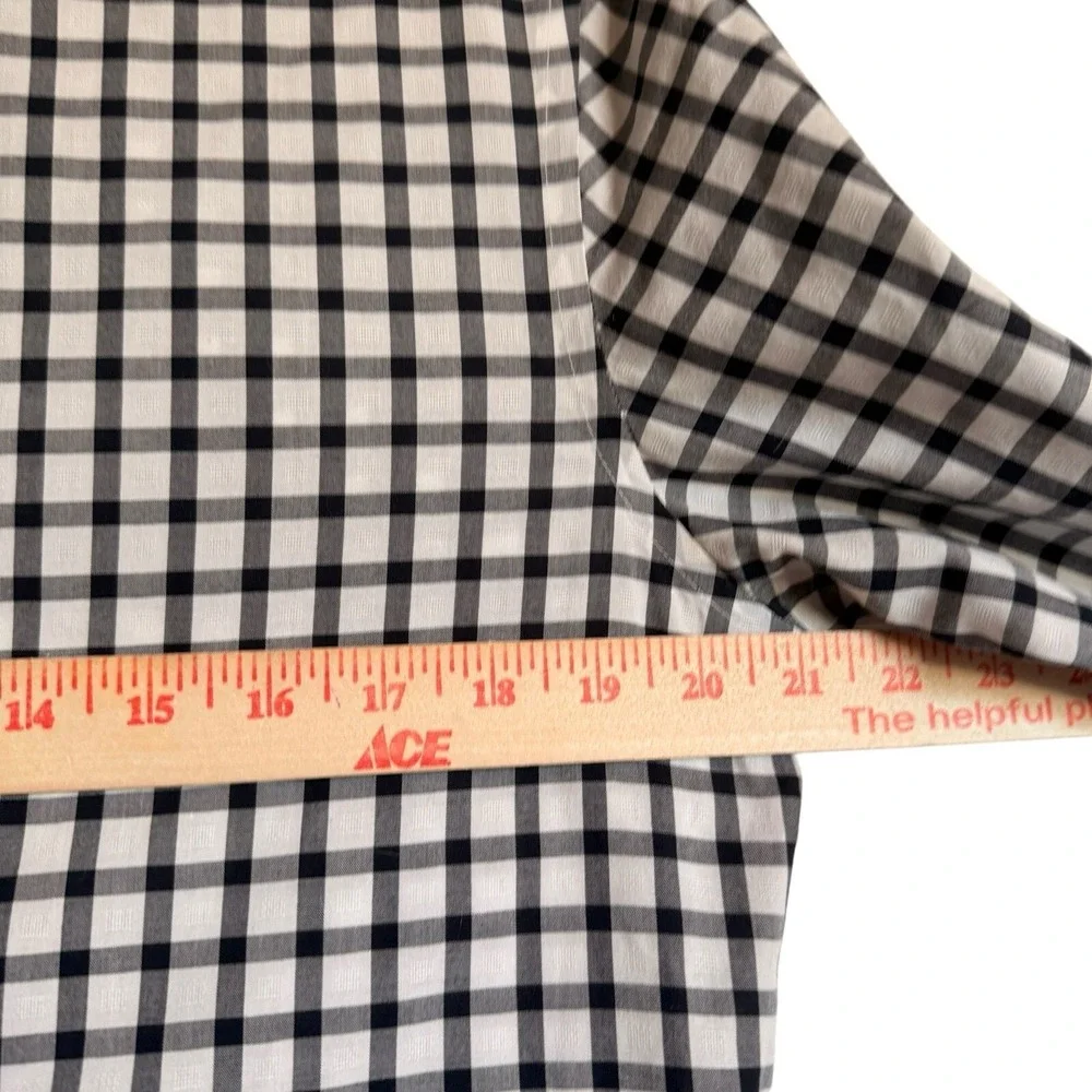 Banana Republic Men's Navy Check Dress Shirt Classic Smart Casual‎